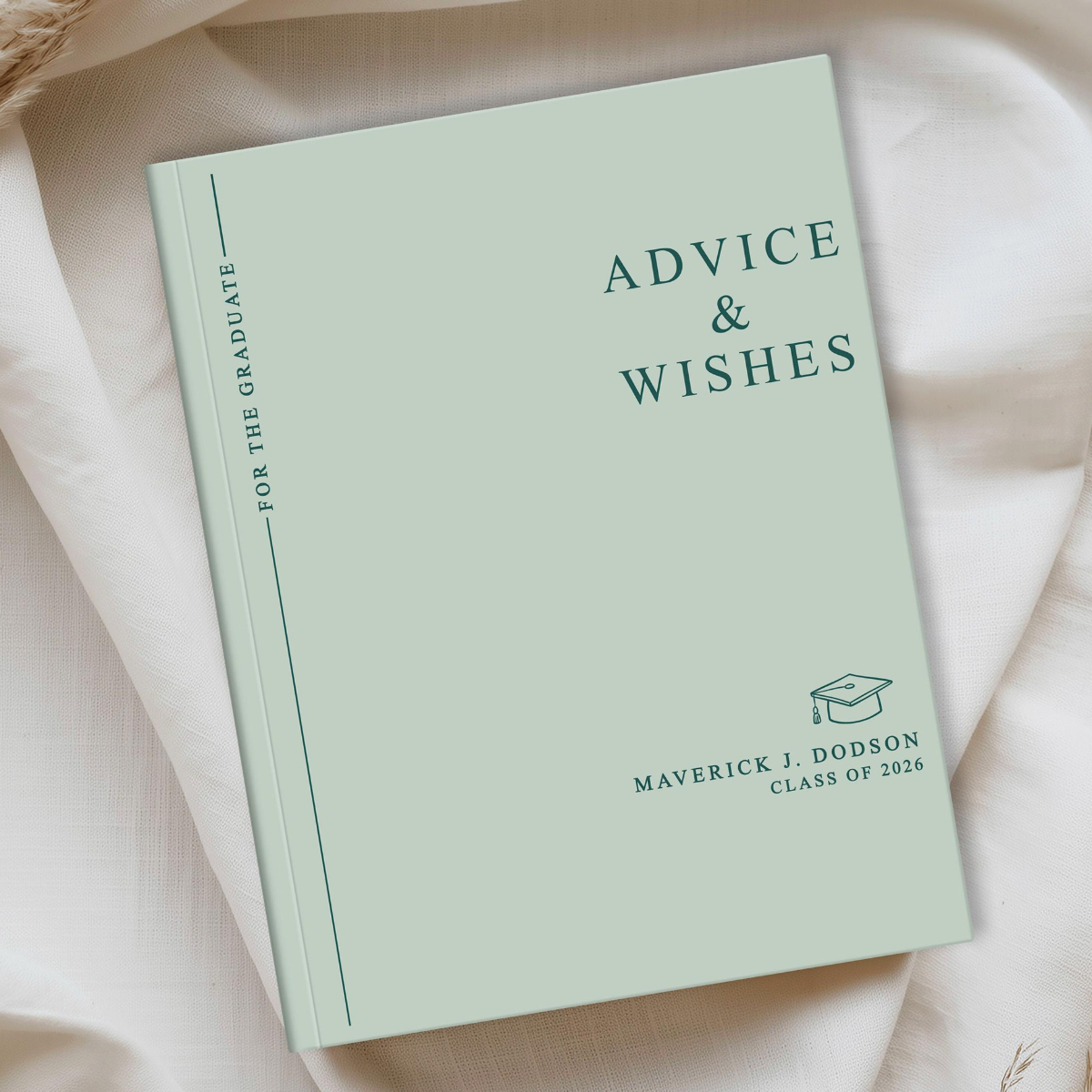 Advice & Wishes Graduation Book - Class of 2026 - Personalized Graduate Guest Book - His or Her Memory Keepsake