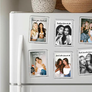 Custom Bestie Photo Fridge Magnet, Personalized Acrylic Magnetic Photo Frame, Birthday Gift for Her, Best Friend Keepsake, Bridesmaid Gift