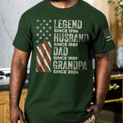 Legend Husband Dad And Grandpa - Custom Family Name Personalized T-shirt