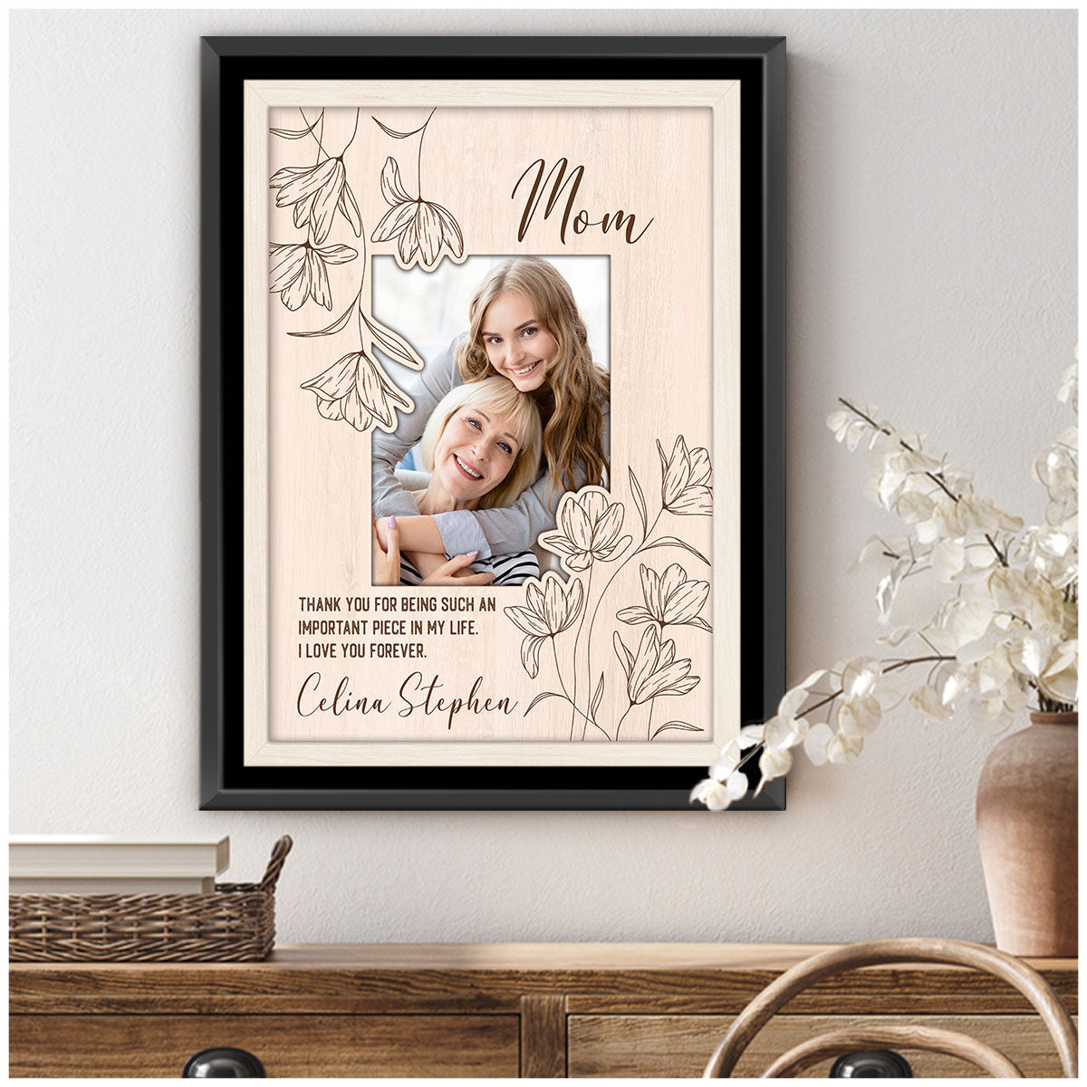 Mom Thank You For Being An Important Piece - Personalized Canvas - Gift For Mom, Mother's Day Gift