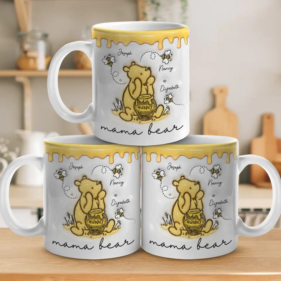 Mama Bear - Personalized 3D Inflated Effect Printed Mug - Gift For Mother