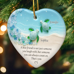 Turtle Friends Through Every Tide - Personalized Ornament - Christmas Gift For Friends
