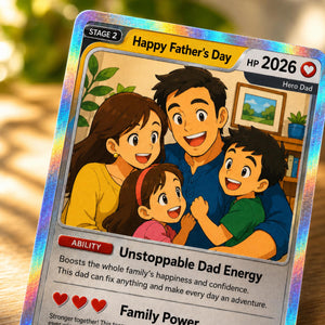 Happy Father's Day Anime Trading Card Personalized Gift for Dad, Custom Anime Fan Gift Card for Father s Day, Unique Dad Collectible Keepsake