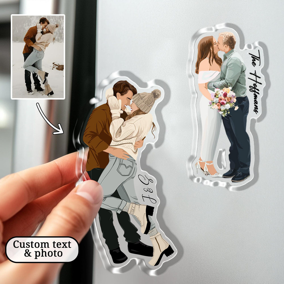 Personalized Couples Gift, Valentine's Gift For Him Her, Custom Faceless Portrait Keychain, Couples Photo Anniversary Gift, Boyfriend Gift