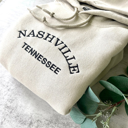 Embroidered Sweatshirt, Nashville Tennessee Sweatshirt, Tennessee Sweatshirt, Embroidered Sweatshirt, Trendy Sweatshirts, Trendy Hoodie