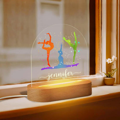 Personalized Gymnast or Gymnastics Gift LED Nightlight, Gymnastics Sister Friend Team Gift, Gymnastics Sports Night Light, Gifts for Her