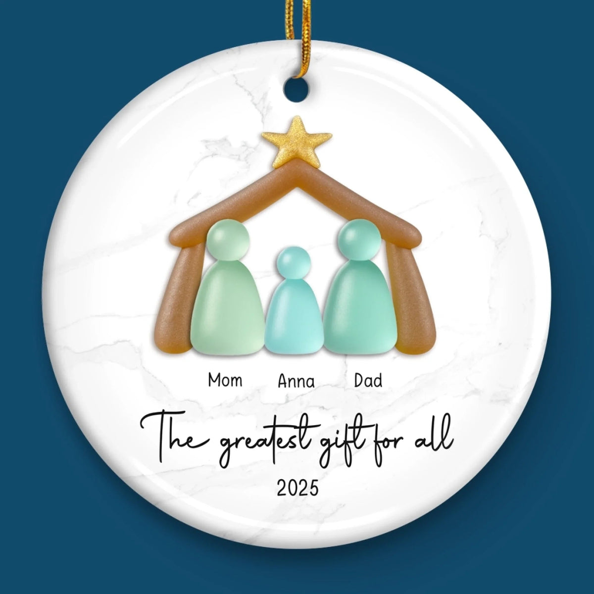 The Greatest Gift For All Sea Glass Family - Personalized Ornament - Christmas Gift For Family