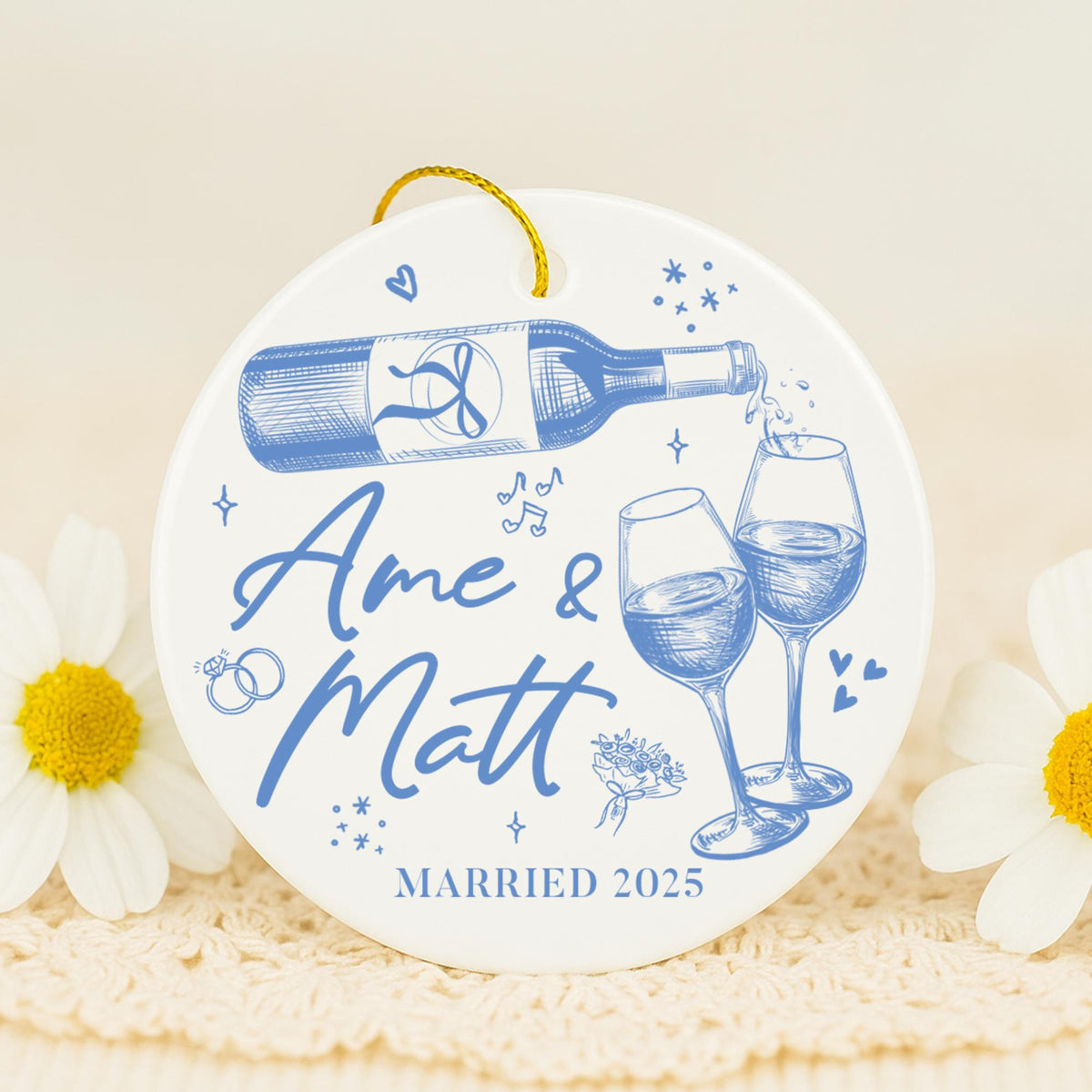 Personalized Christmas Married Ornament, First Christmas Married Ornament, Custom Mr Mrs Wedding Ornament, Wedding Keepsake Gift For Couples