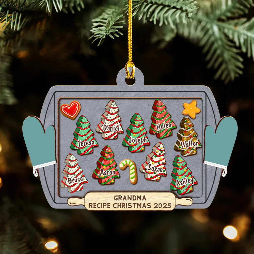 Recipe For Christmas Cookies Tray - Personalized Acrylic Ornament - Christmas Gift For Family