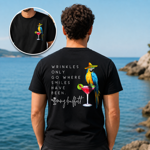 Wrinkles Only Go Where Smiles Have Been – Jimmy Buffett Tribute T-shirt