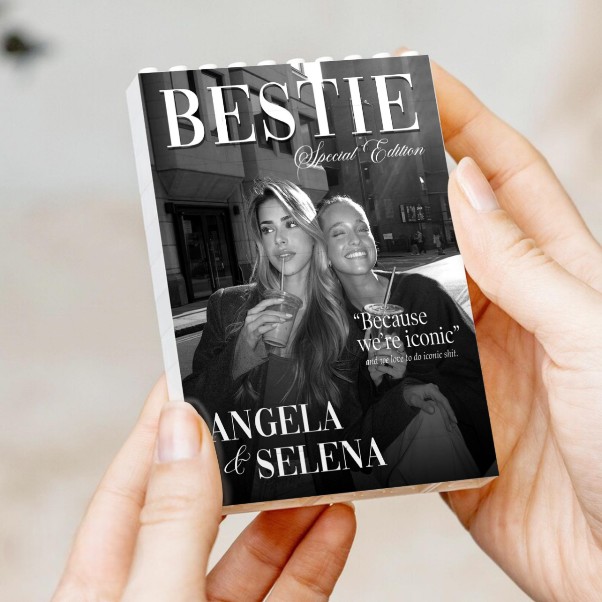 Custom Best Friend Magazine Building Block, Birthday For Her, Friendship Keepsake, Building Brick Photo Puzzle, Gift for BFF