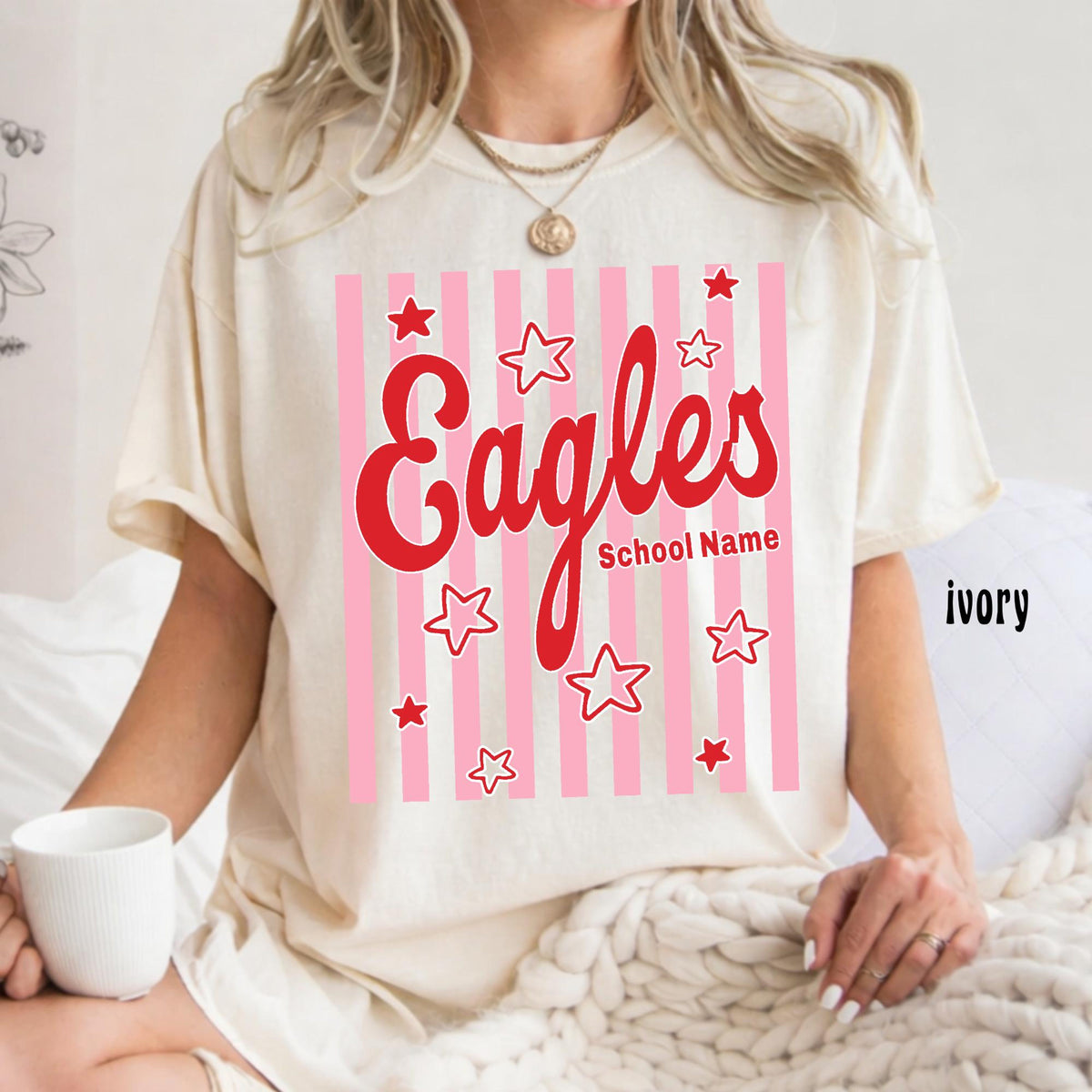 Comfort Colors Custom Mascot Team Shirts, Striped School Spirit Shirt, Game Day Mom Shirt, Back To School