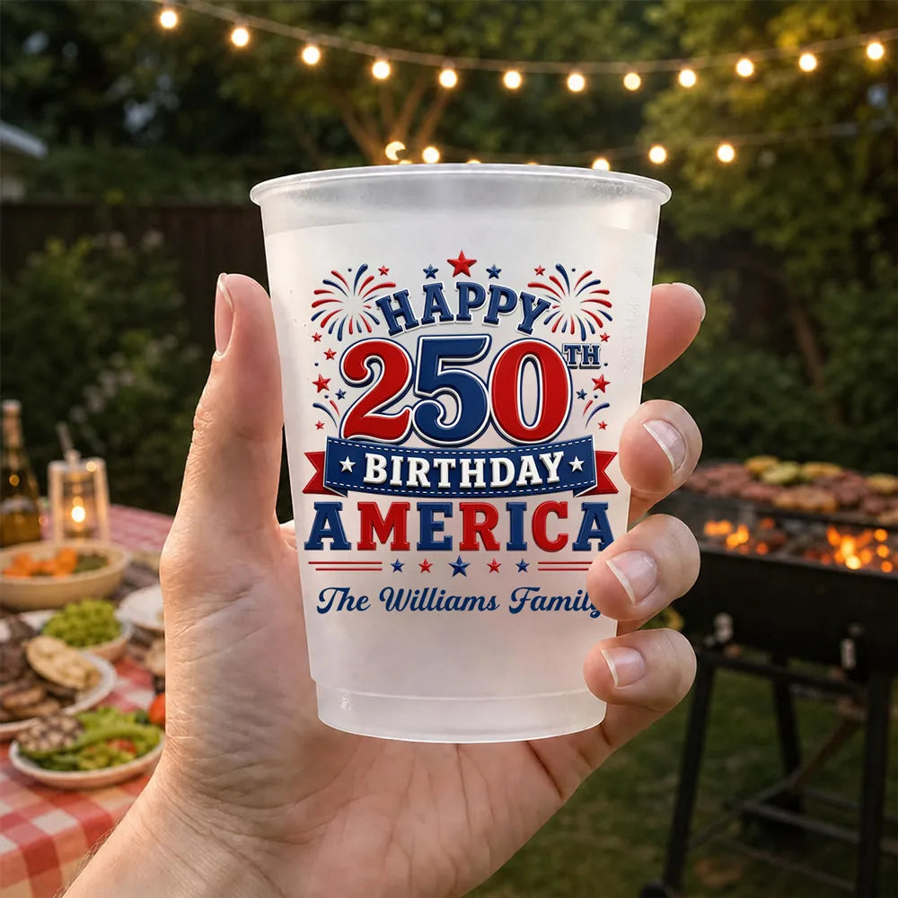 Party Like Its 1776 - Personalized Plastic Frosted Cup - 4th Of July Drinkware, 250th Anniversary Party Favor, Independence Day Gift