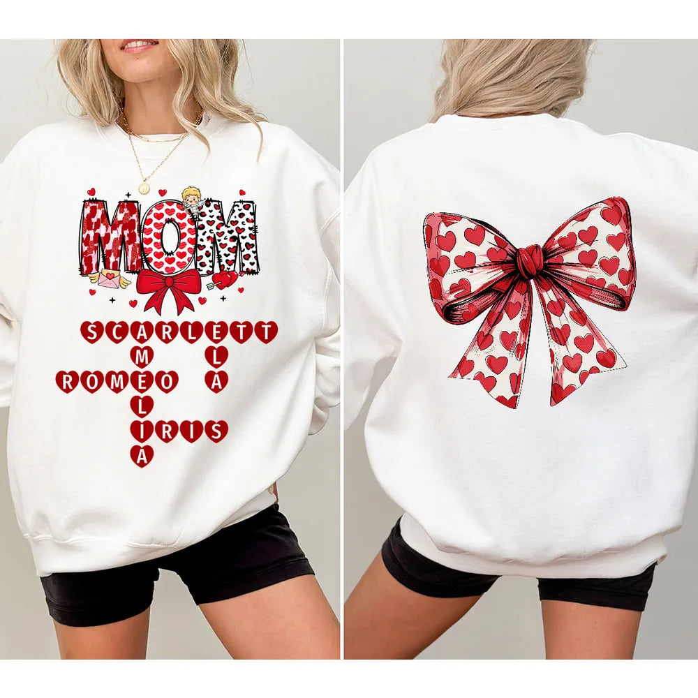 Mom Heart Crossword - Personalized Apparel - Gift For Mom, Mother'ds Day, Birthday Gift