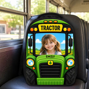 School Bus, Tractor for Boys Girls - Personalized Backpack - Back to School Backpack for Kids