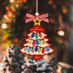 Personalized Family Wooden Ornament 2024, Family Name Ornaments, Custom Family Tree, Xmas Gift First Christmas Ornament, Grandkids Ornament
