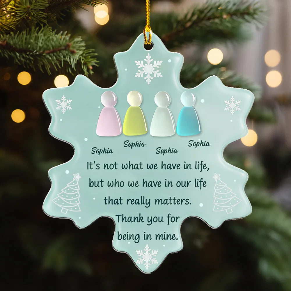 Thank You For Being In Mine Sea Glass - Personalized Acrylic Ornament - Christmas Gift For Family, Friends, Sisters, Brothers