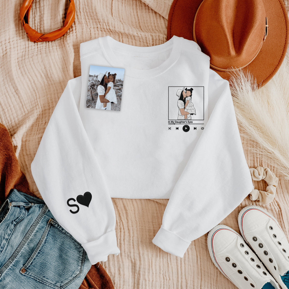 Personalized embroidered custom mom photo shirt