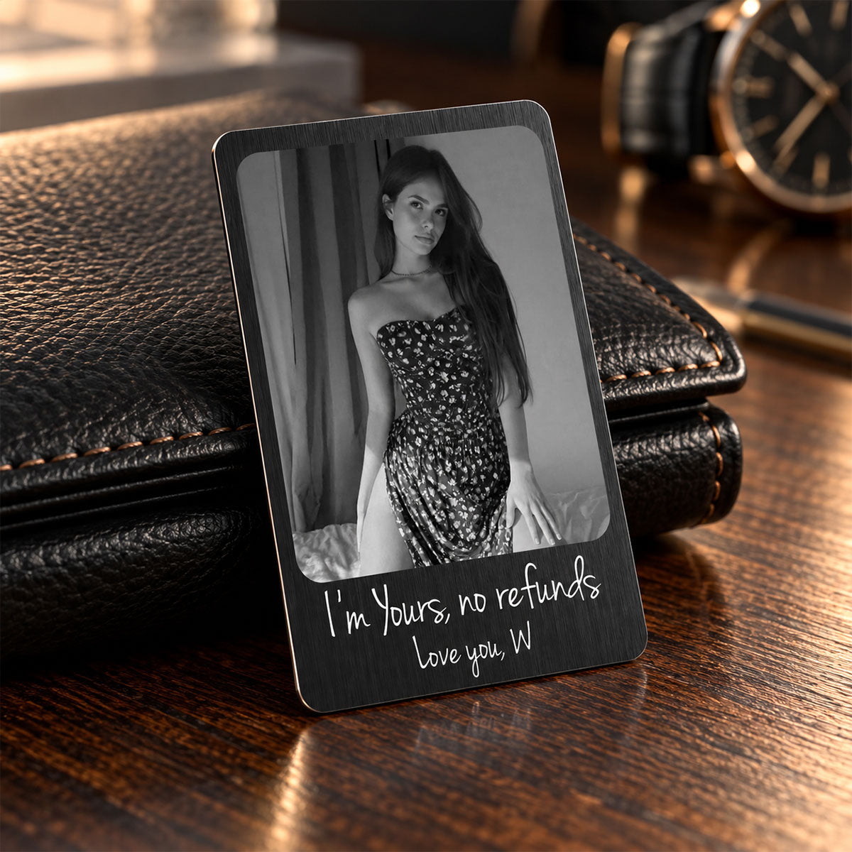 I'm Yours No Refunds Custom Photo Funny Gifts For Husband, Boyfriend - Personalized Wallet Card
