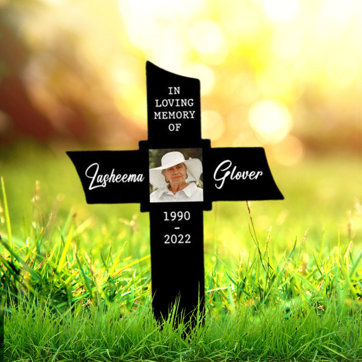 Photo Grave Marker Personalized, Cross Grave Marker, In Loving Memory, Photo Grave Marker, Outdoor Memorial Plaque, Sympathy Plaque