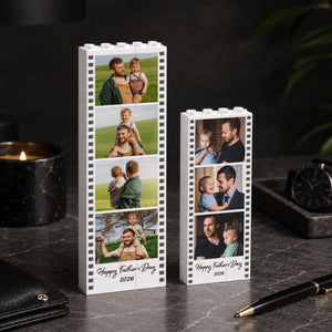 Father's Day Custom Photo Building Blocks: Father's Day Gift from Kids, Dad Photo Polaroid Photo Strip Gift, New Dad Gift