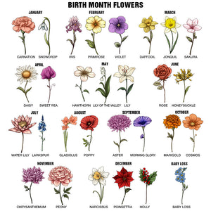 Wife Mom Grandma Birth Month Flower - Personalized Marble Mug - Gift For Grandma, Mother's Day, Birthday Gift