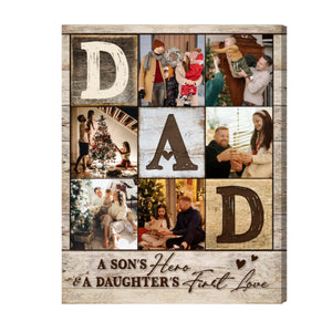 Dad Photo Collage You're The World - Personalized Canvas - Gift For Father, Father's Day, Birthday Gift