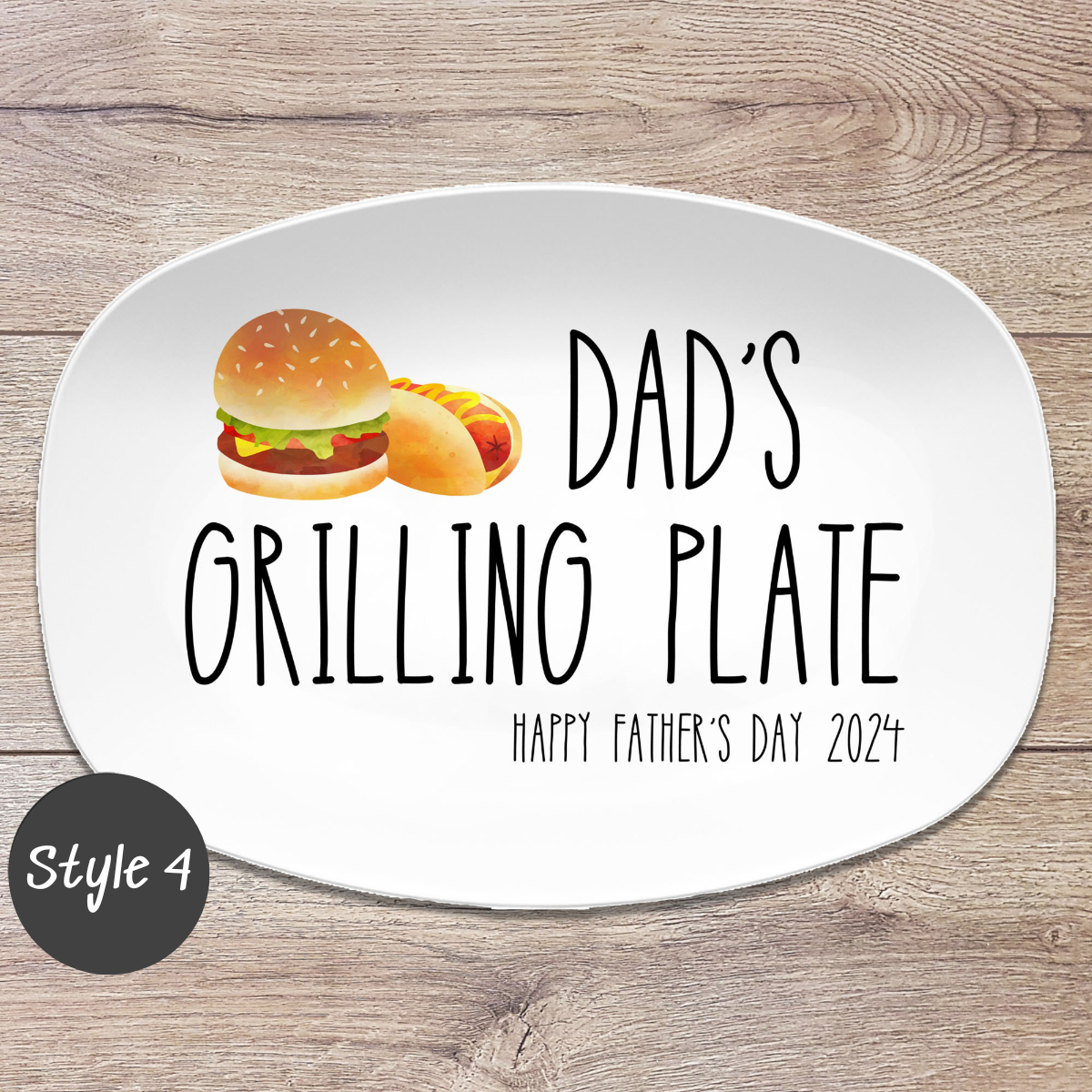 Grilling BBQ Plate, Personalized Serving Tray Platter, Father's Day Gift for BBQ Lover, Gifts for Him, Outdoor Poolside