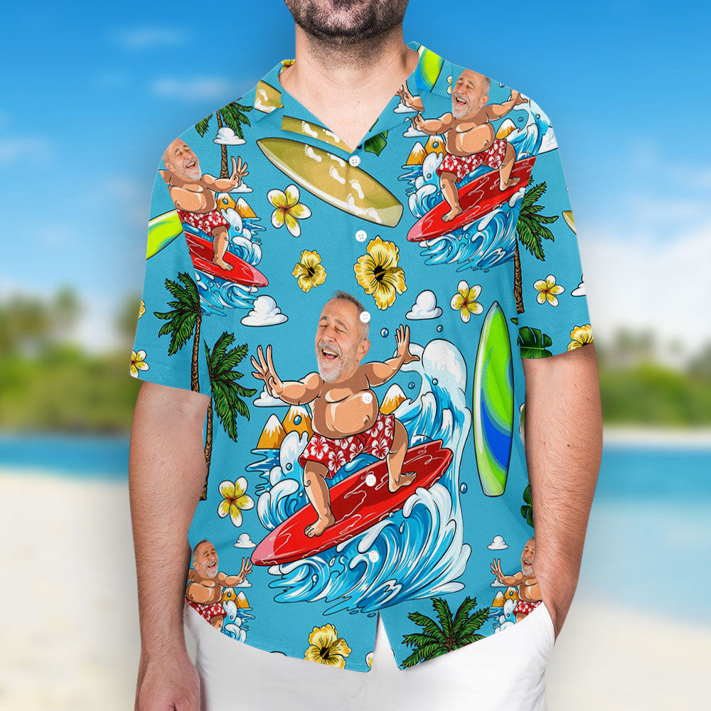 Dad Bod Surfing Summer Vibe - Personalized Hawaiian Shirt - Gift For Dad, Papa, Father's Day, Birthday Gift