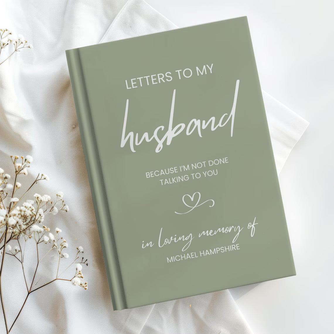 Letters to My Husband Grief Journal, Personalized Loss of Spouse Gift, Custom Notebook Memorial Keepsake Memory Widow Loss of Husband