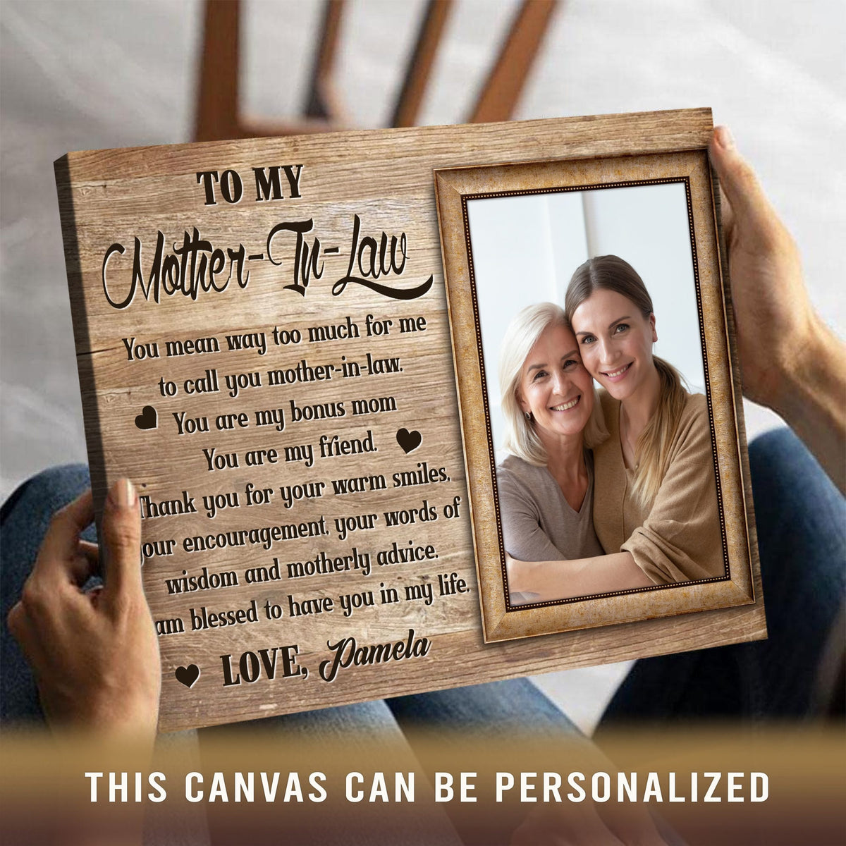 To My Mother-in-law I Am Blessed To Have You - Personalized Canvas - Gift For Mother-in-law, Mother's Day Gift
