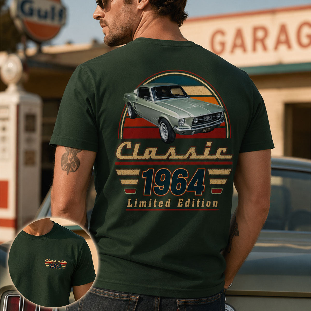 Classic Limited With Retro Car's Photo - Personalized T-Shirt