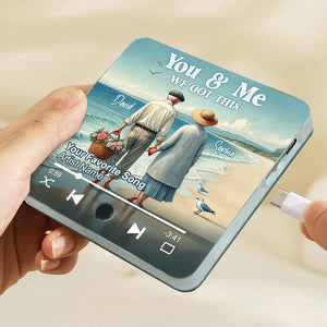 Old Couple Walking On Beach Favorite Song Personalized Music Fridge Magnet, Valentine's Gift For Her, Gift For Him