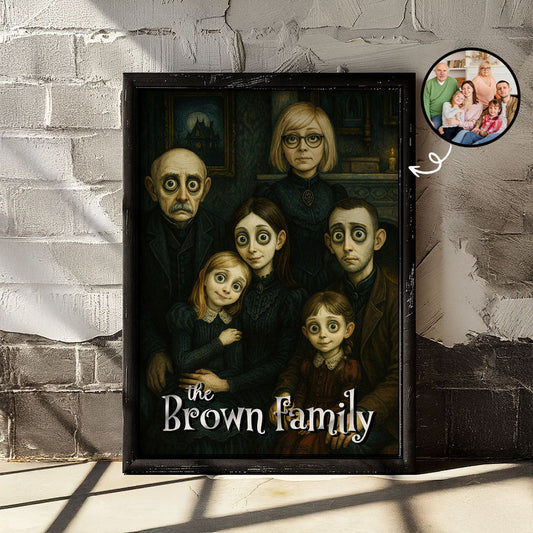 Custom Gothic Family Portrait from Photo - Personalized Canvas - Halloween Decor, Gift For Family