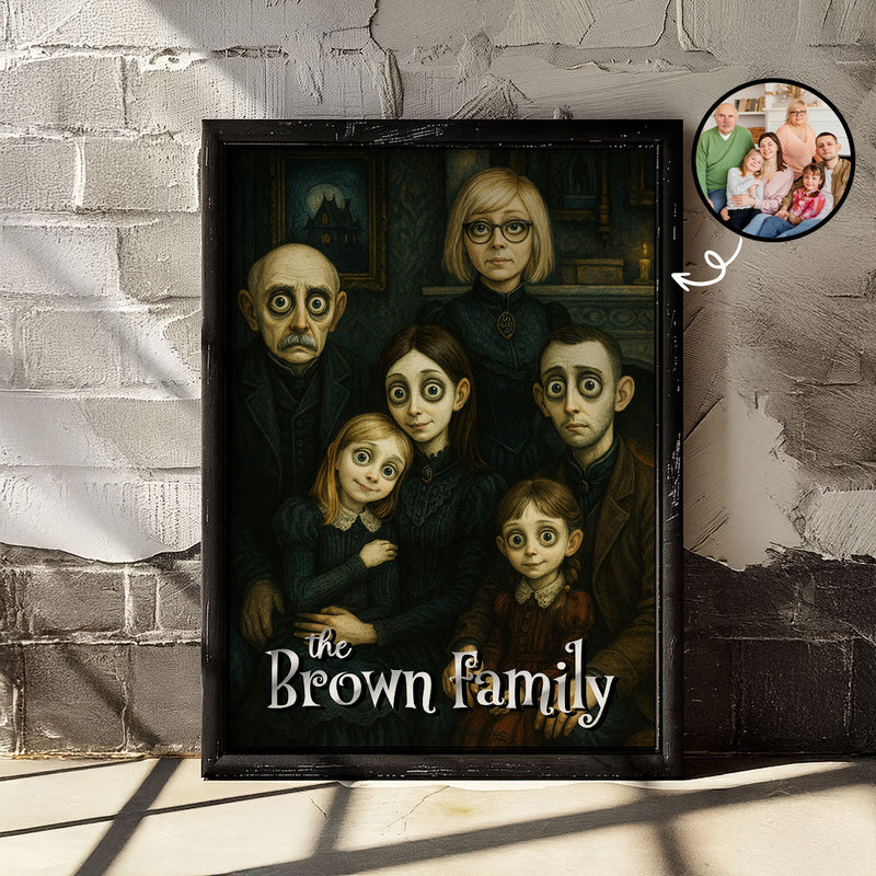 Custom Gothic Family Portrait from Photo - Personalized Canvas - Halloween Decor, Gift For Family