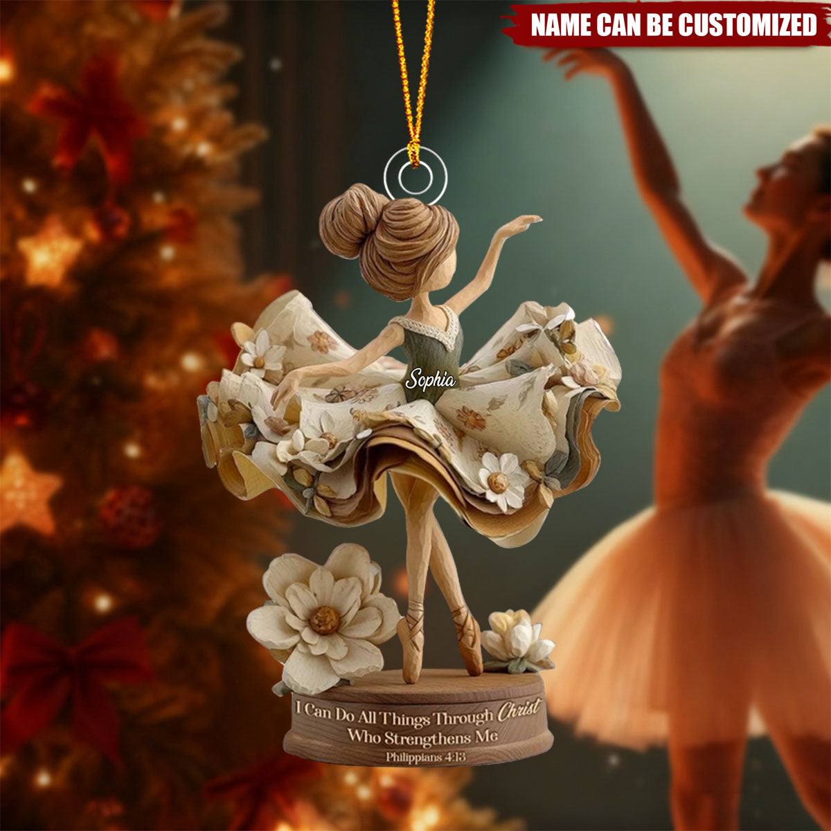 Personalized Ballerina Dance Acrylic Christmas Ornament, Gift for Dancers, Ballet Lover