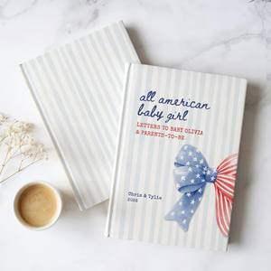 All American Baby Girl Shower Letter Notebook, Custom USA Baby Sprinkle Guest Book, Letters to Baby Patriotic Americana Baby Shower Book
