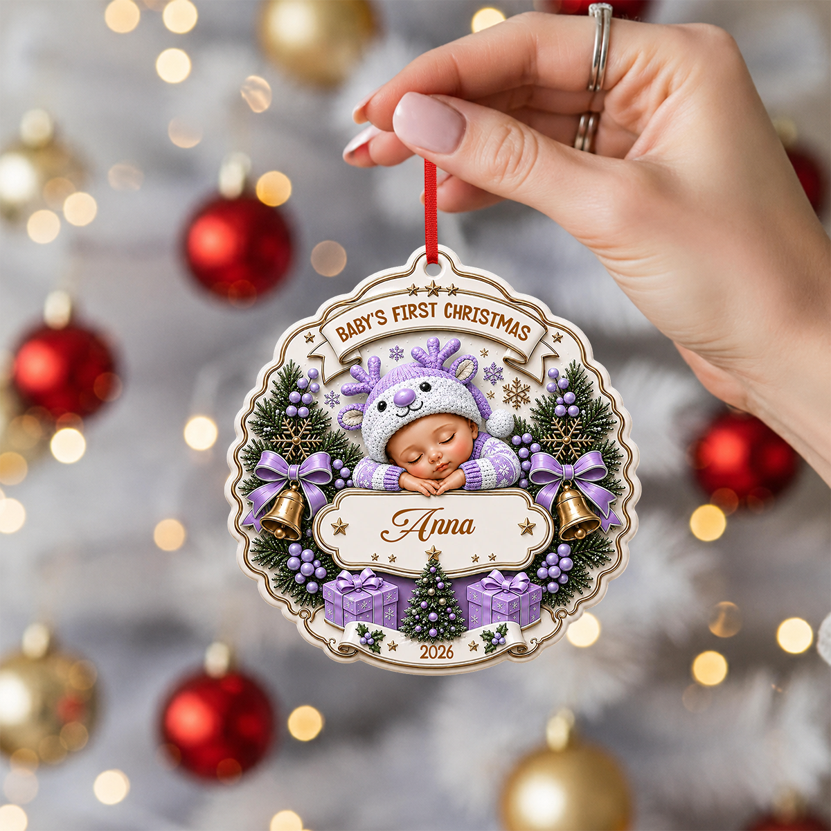 Sweetest Addition To Our Family - New Mom New Born Ornament - Real 3D Raised Ornament