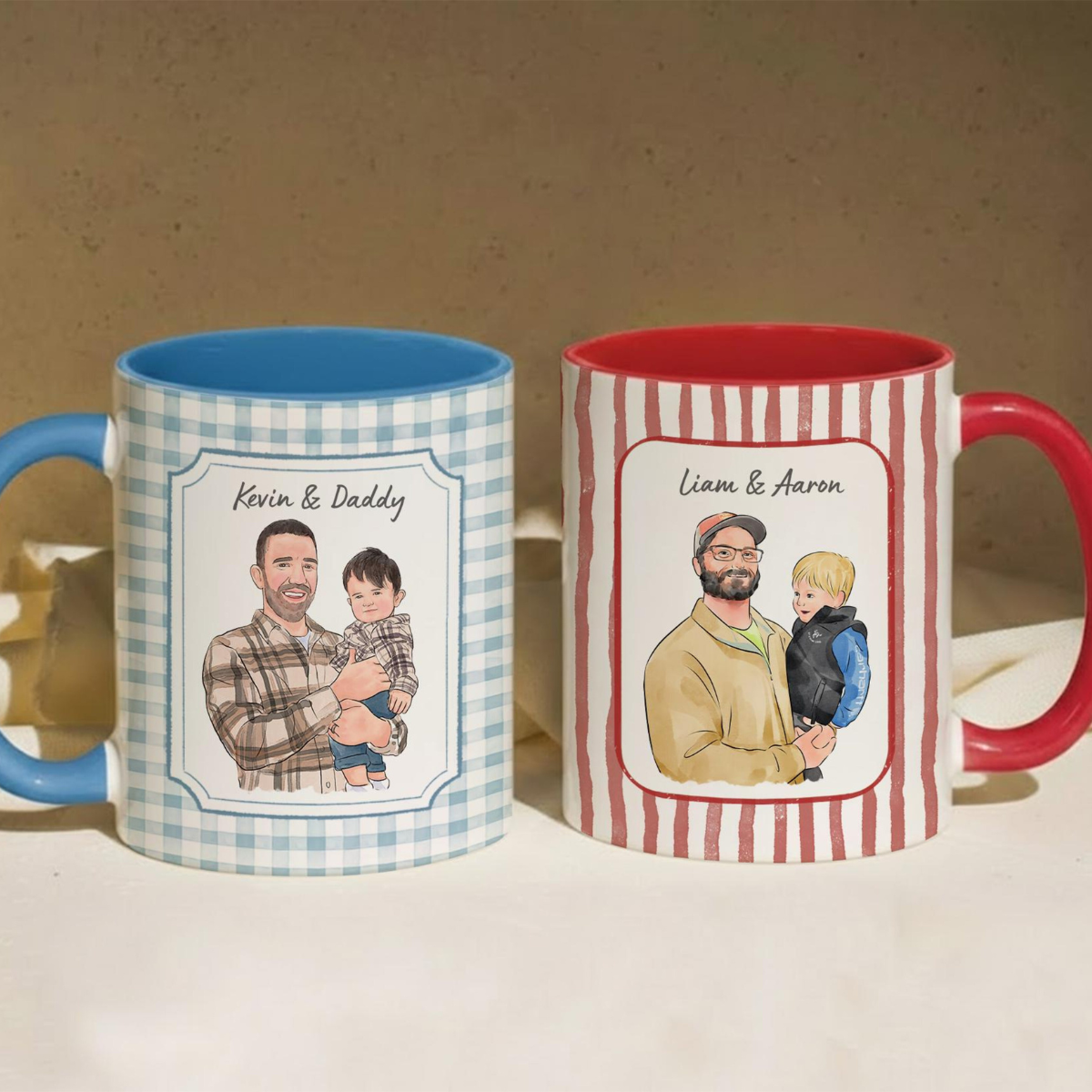 Custom Mug from Photo, Dad Portrait Mug, Anniversary Mug Gift for Him, Personalized Picture Coffee Mug