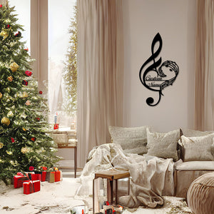 Personalized Music Notes Metal Wall Art, Musician Name Sign, Customized Gift for Musician, Music Teacher Gift, Music Lover Gift