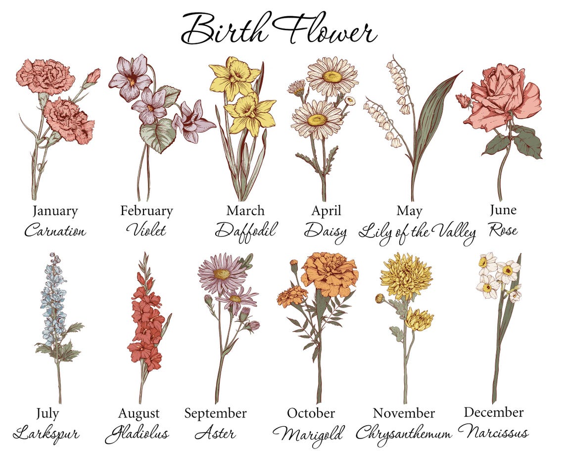 Personalized Bridesmaid Birth Flower Notebook Set, Custom Name Journal with Pen, Bridesmaid Gift, Bridal Party Gift, Maid of Honor Gift