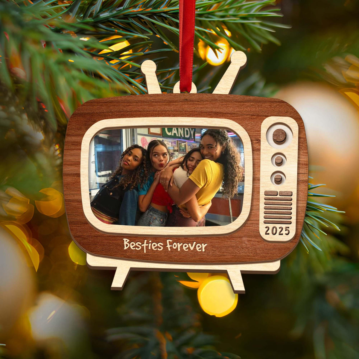 Personalized Photo Family Ornament, Family Picture Layers Wooden Ornament Christmas Keepsake Portrait Throwback 2025 Custom Photo Ornament