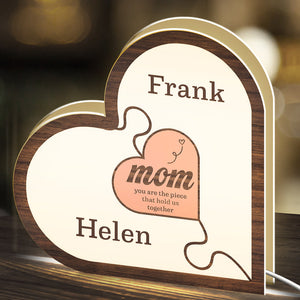 Mom You're The Piece That Holds Us Together - Personalized Acrylic Light Box - Gift For Mother, Grandma