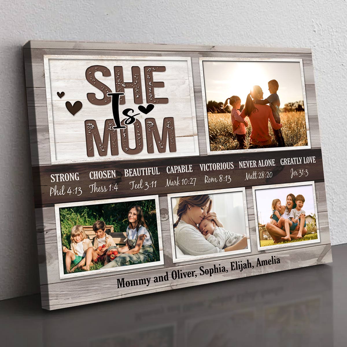 She Is Mom Custom Photo - Personalized Canvas - Gift For Mom, Mother's Day Gift