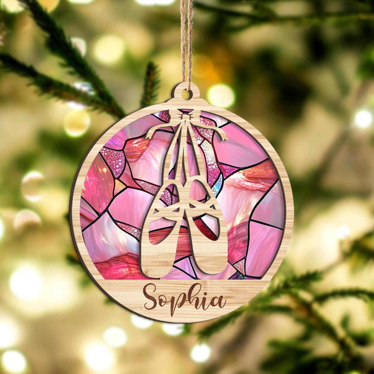 Personalized Ballet Layered Wood Ornament, Custom Ballet Christmas Tree Ornament, Sport Christmas Home Decor, Christmas Gift