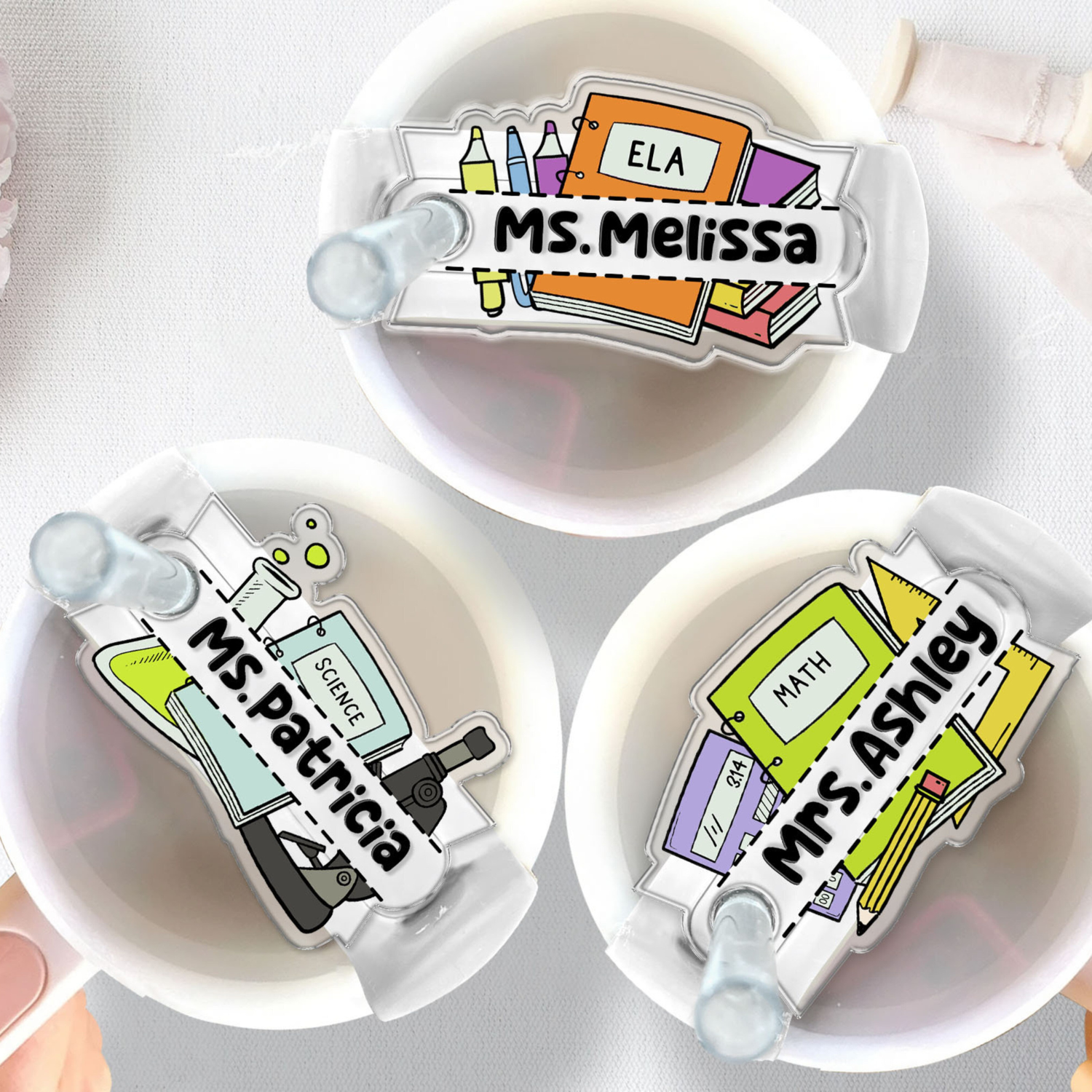 Custom School Subjects Tumbler Tag for Teacher, Teacher Appreciation Gifts, Tumbler Topper for Teacher, Gift for Teacher