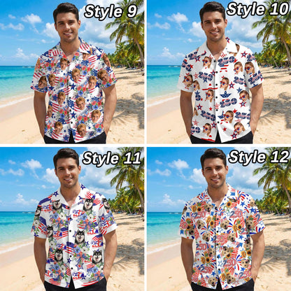 Custom Face Hawaiian Shirt: American Flag 250th Anniversary Shirt, Independence Day Gift