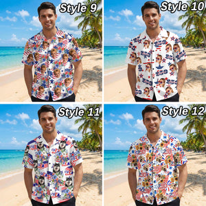 Custom Face Hawaiian Shirt: American Flag 250th Anniversary Shirt, Independence Day Gift