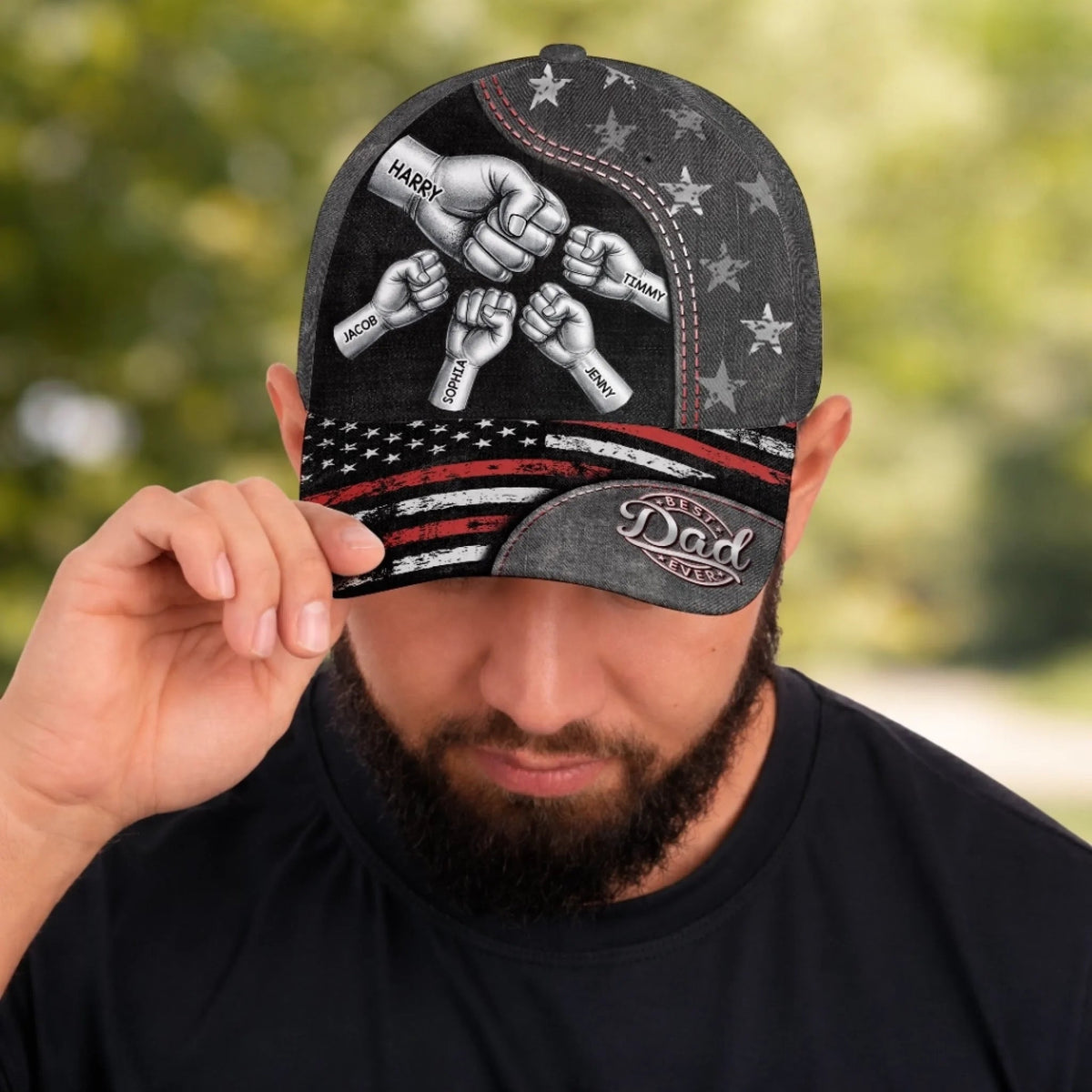 Best Dad Ever Steel Fist Bumps - Personalized Classic Cap - Gift For Dad Grandpa, Father's Day Gift