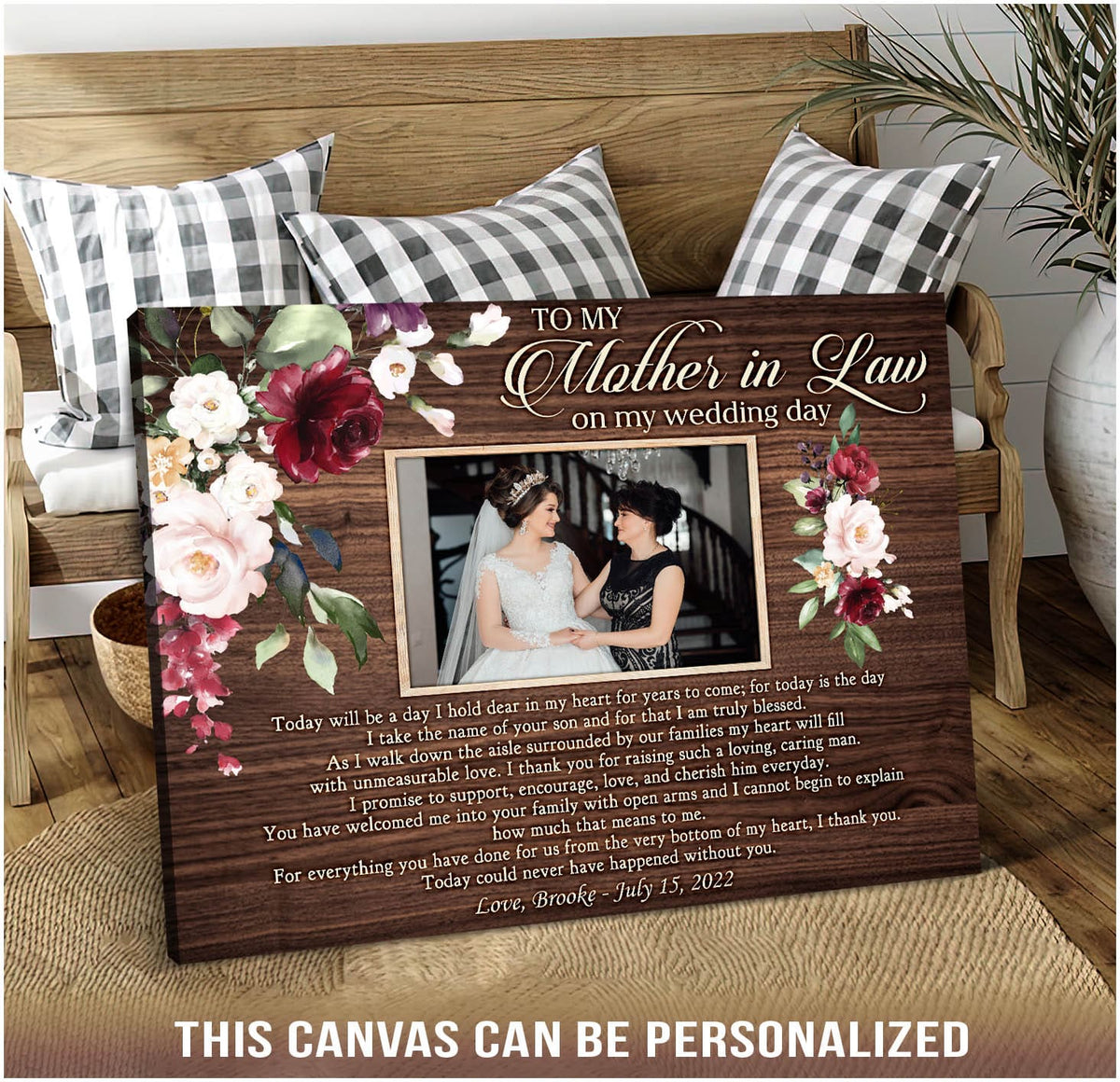 To My Mother-in-law On Wedding Day - Personalized Canvas - Gift For Mother-in-law, Wedding Day Gift